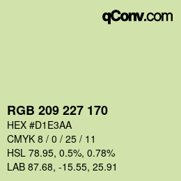 カラーコード: RGB 209 227 170 | qconv.com