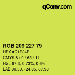 Farbcode: RGB 209 227 79 | qconv.com
