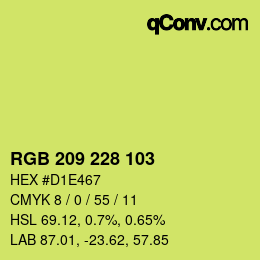 颜色代码: RGB 209 228 103 | qconv.com