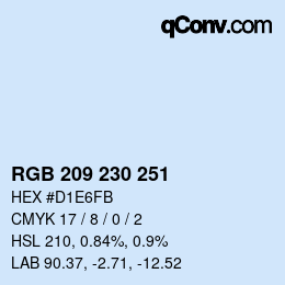 Código de color: RGB 209 230 251 | qconv.com