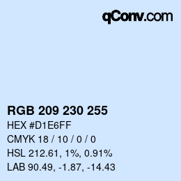 Color code: RGB 209 230 255 | qconv.com