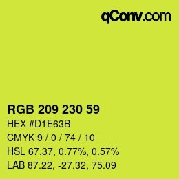 カラーコード: RGB 209 230 59 | qconv.com