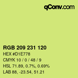 カラーコード: RGB 209 231 120 | qconv.com