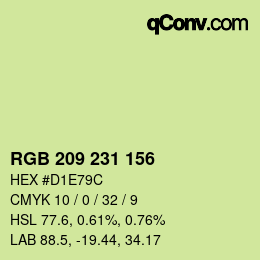 颜色代码: RGB 209 231 156 | qconv.com