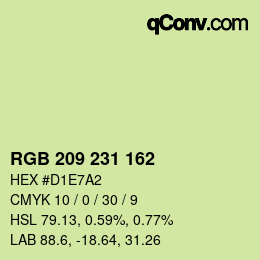 颜色代码: RGB 209 231 162 | qconv.com