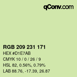 カラーコード: RGB 209 231 171 | qconv.com