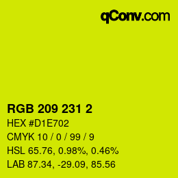 カラーコード: RGB 209 231 2 | qconv.com