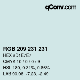 Color code: RGB 209 231 231 | qconv.com