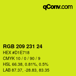 颜色代码: RGB 209 231 24 | qconv.com