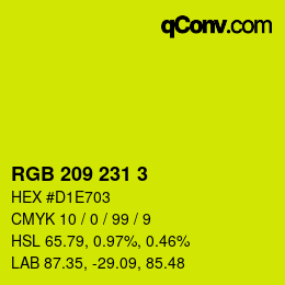 カラーコード: RGB 209 231 3 | qconv.com