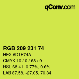 カラーコード: RGB 209 231 74 | qconv.com