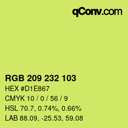 カラーコード: RGB 209 232 103 | qconv.com