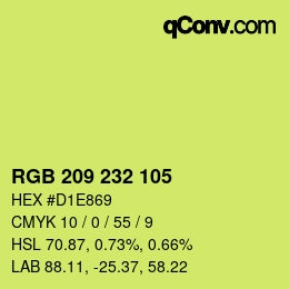 颜色代码: RGB 209 232 105 | qconv.com