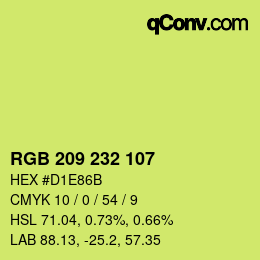Color code: RGB 209 232 107 | qconv.com