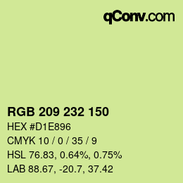 カラーコード: RGB 209 232 150 | qconv.com