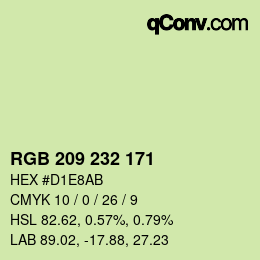 Color code: RGB 209 232 171 | qconv.com