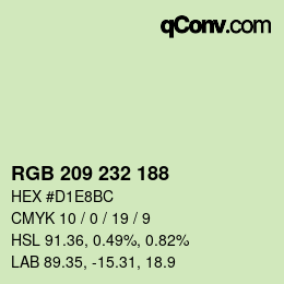Color code: RGB 209 232 188 | qconv.com