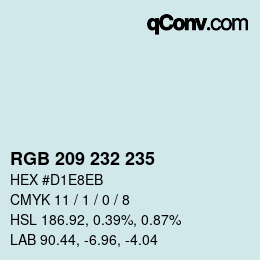 Color code: RGB 209 232 235 | qconv.com