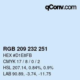 Código de color: RGB 209 232 251 | qconv.com