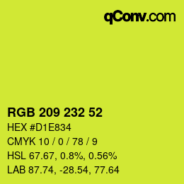 カラーコード: RGB 209 232 52 | qconv.com