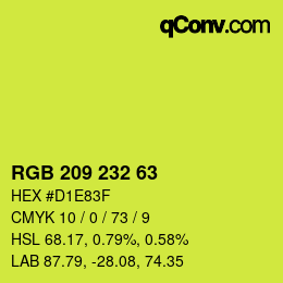 Color code: RGB 209 232 63 | qconv.com