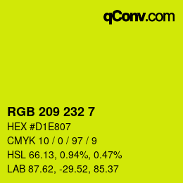 Color code: RGB 209 232 7 | qconv.com