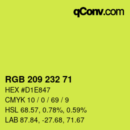 カラーコード: RGB 209 232 71 | qconv.com