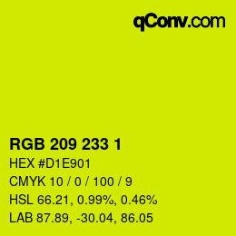 Color code: RGB 209 233 1 | qconv.com