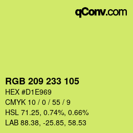 Color code: RGB 209 233 105 | qconv.com