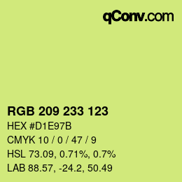 Color code: RGB 209 233 123 | qconv.com