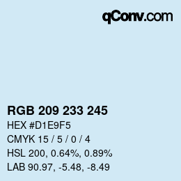 カラーコード: RGB 209 233 245 | qconv.com
