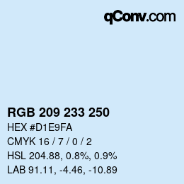 Color code: RGB 209 233 250 | qconv.com