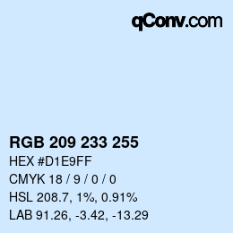 カラーコード: RGB 209 233 255 | qconv.com