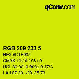 Color code: RGB 209 233 5 | qconv.com
