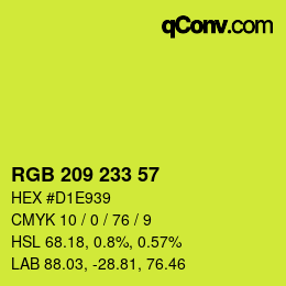 Code couleur: RGB 209 233 57 | qconv.com