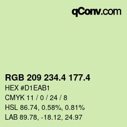 カラーコード: RGB 209 234.4 177.4 | qconv.com