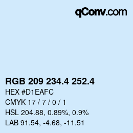 カラーコード: RGB 209 234.4 252.4 | qconv.com