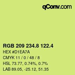 カラーコード: RGB 209 234.8 122.4 | qconv.com