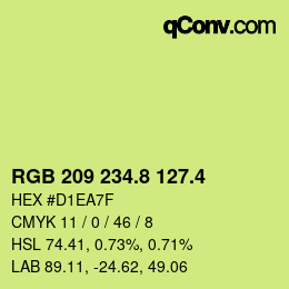 カラーコード: RGB 209 234.8 127.4 | qconv.com