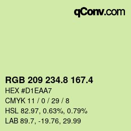 カラーコード: RGB 209 234.8 167.4 | qconv.com