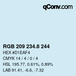 カラーコード: RGB 209 234.8 244 | qconv.com
