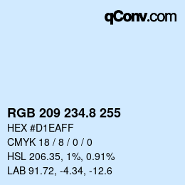 カラーコード: RGB 209 234.8 255 | qconv.com