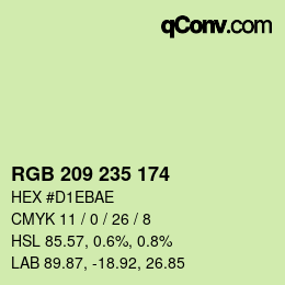 Color code: RGB 209 235 174 | qconv.com