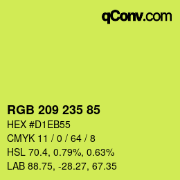 Color code: RGB 209 235 85 | qconv.com