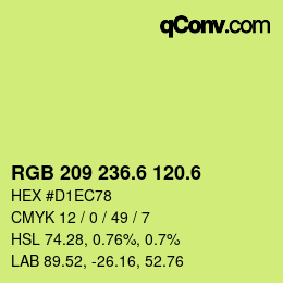 カラーコード: RGB 209 236.6 120.6 | qconv.com