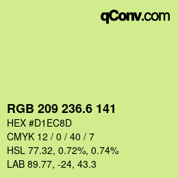 カラーコード: RGB 209 236.6 141 | qconv.com