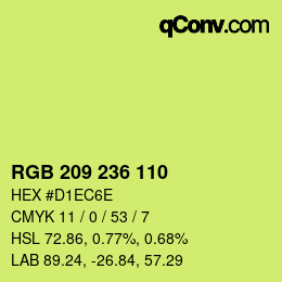 カラーコード: RGB 209 236 110 | qconv.com