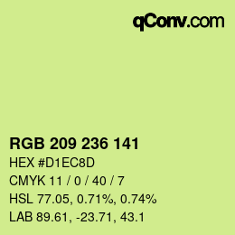 Color code: RGB 209 236 141 | qconv.com