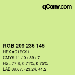 カラーコード: RGB 209 236 145 | qconv.com