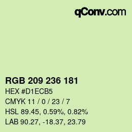 Color code: RGB 209 236 181 | qconv.com